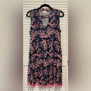 Coral Print Sleeveless Top